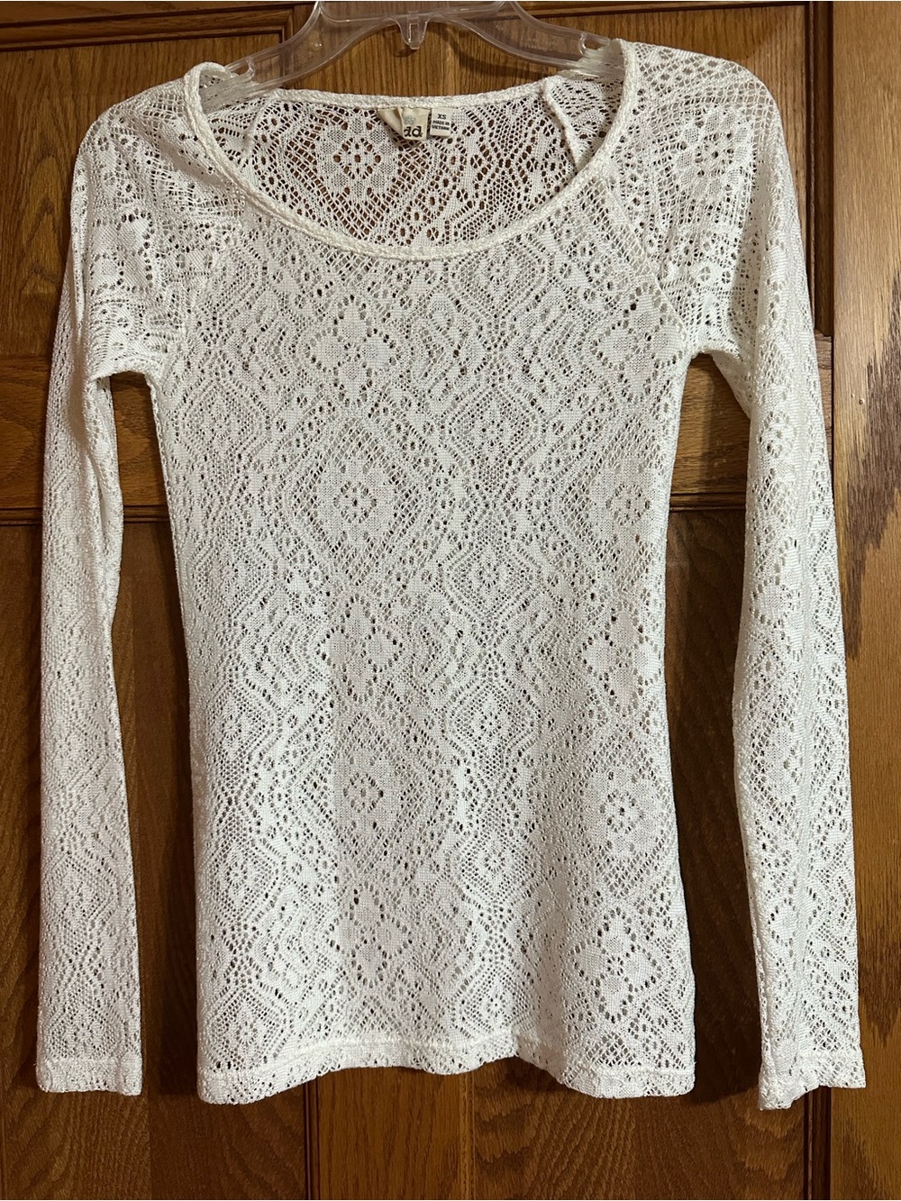 Mudd White Lace Long Sleeve Top
